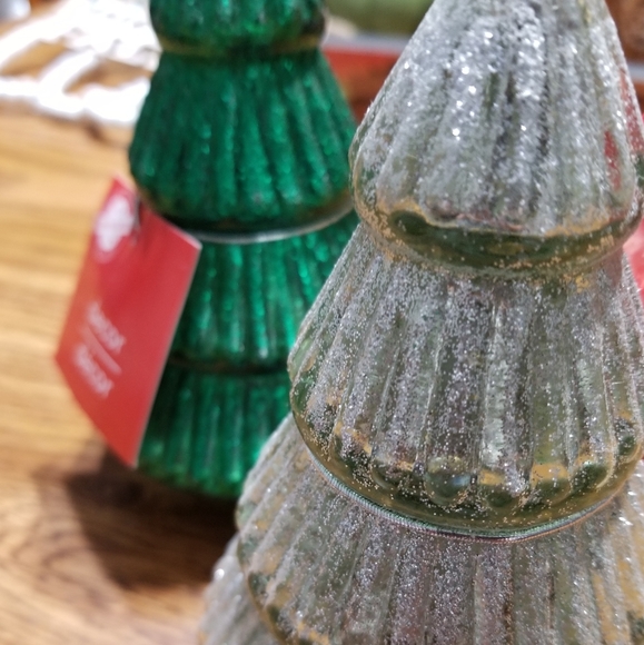 Hobby Lobby Holiday Set Of 2 Small Frosted Glass Christmas Trees